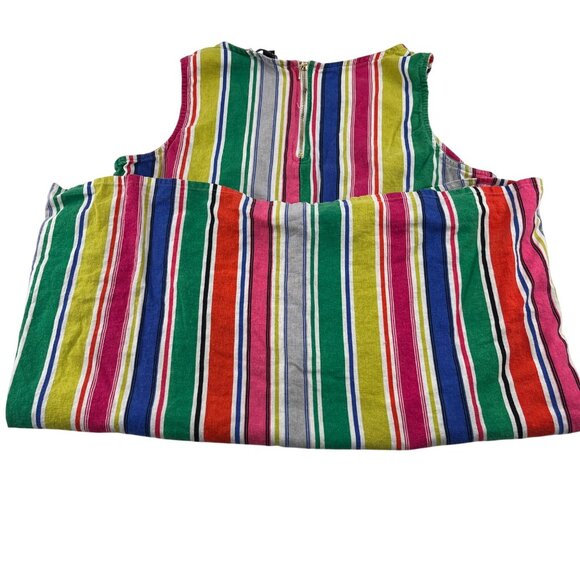 MSK Colorful Striped Women's Dress size Large Linen & Rayon Sleeveless Summer - Picture 6 of 6